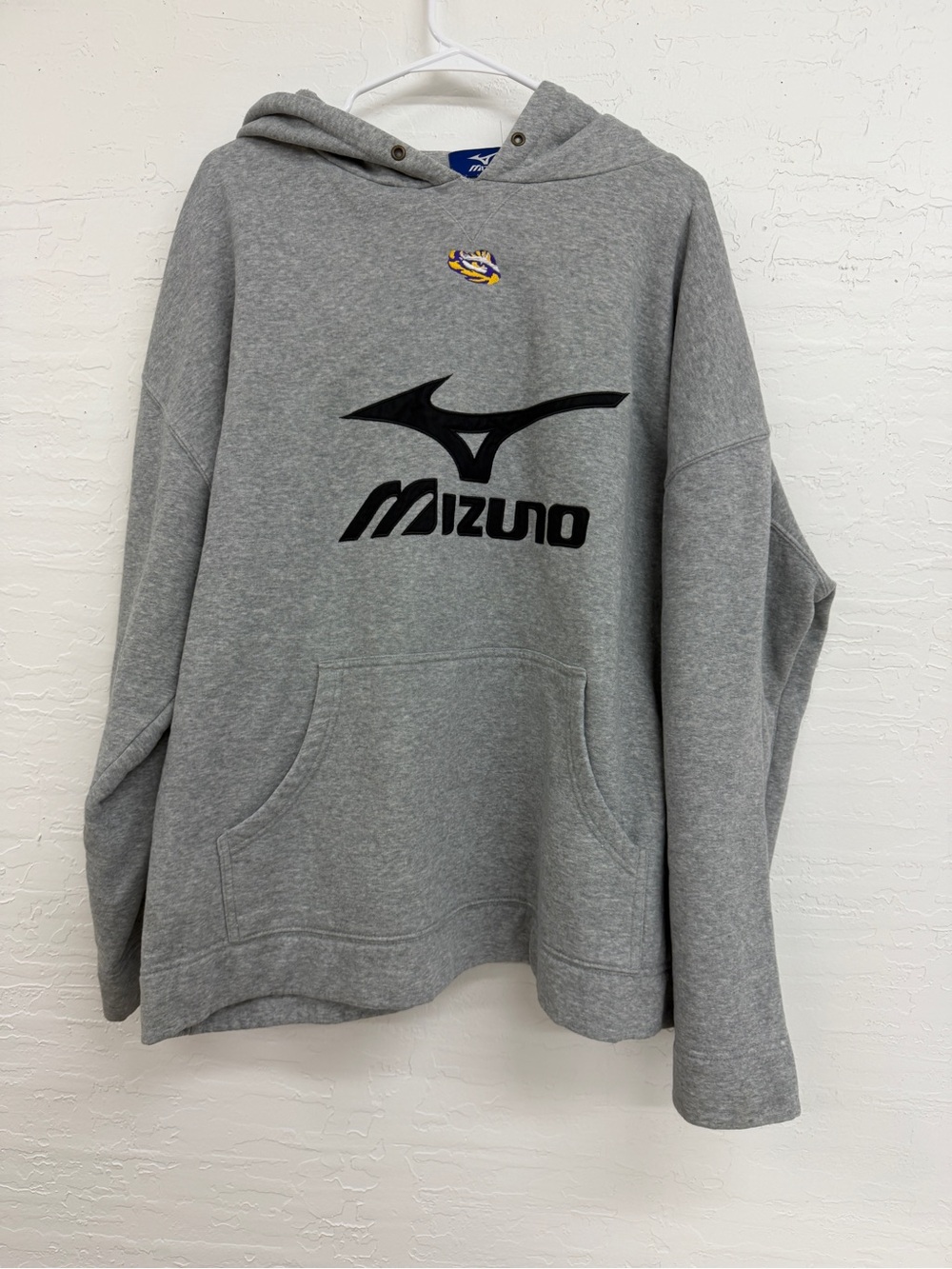 Vintage Style Mizuno Big Logo Grey Pullover Hoodie